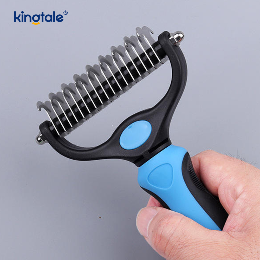 Pet Grooming Rake duplex postesque Dededding Dematting Mors Principium, tunicam rastri pro canibus & felis