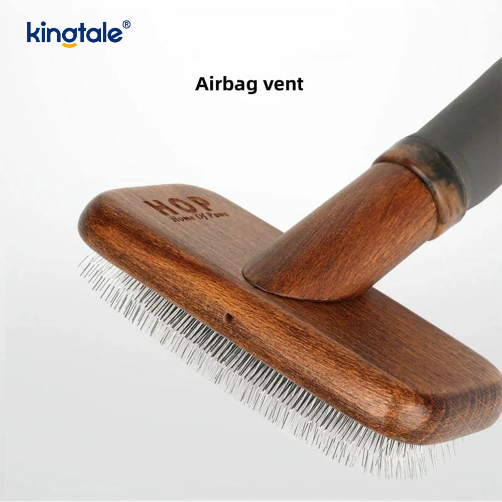 Stainless Steel acus Fagus Wood Corpus Ground Pet Comb