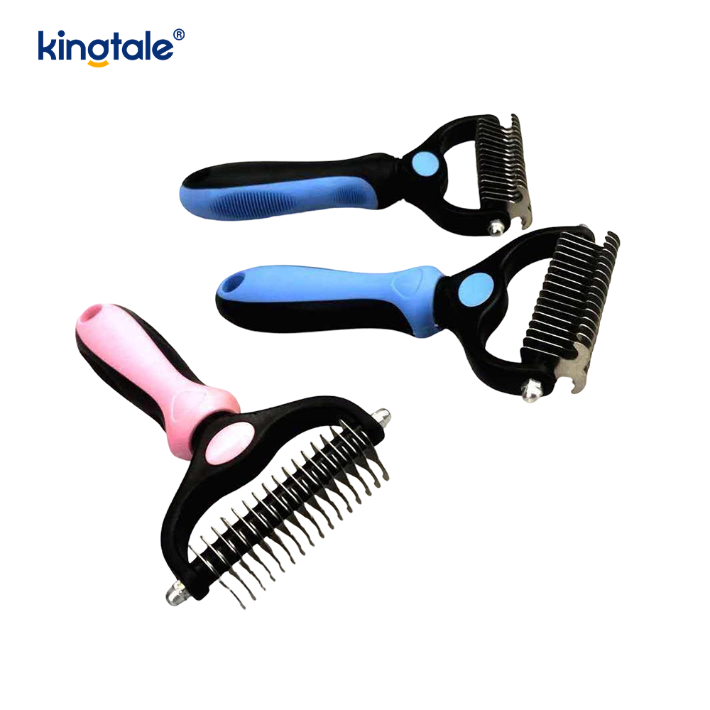 Pet Grooming Rake duplex postesque Dededding Dematting Mors Principium, tunicam rastri pro canibus & felis