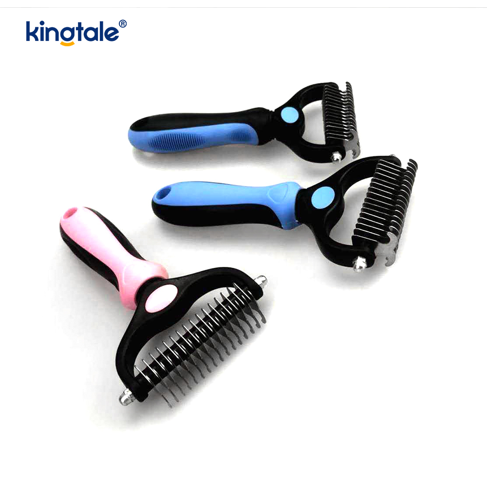 Pet Grooming Rake duplex postesque Dededding Dematting Mors Principium, tunicam rastri pro canibus & felis