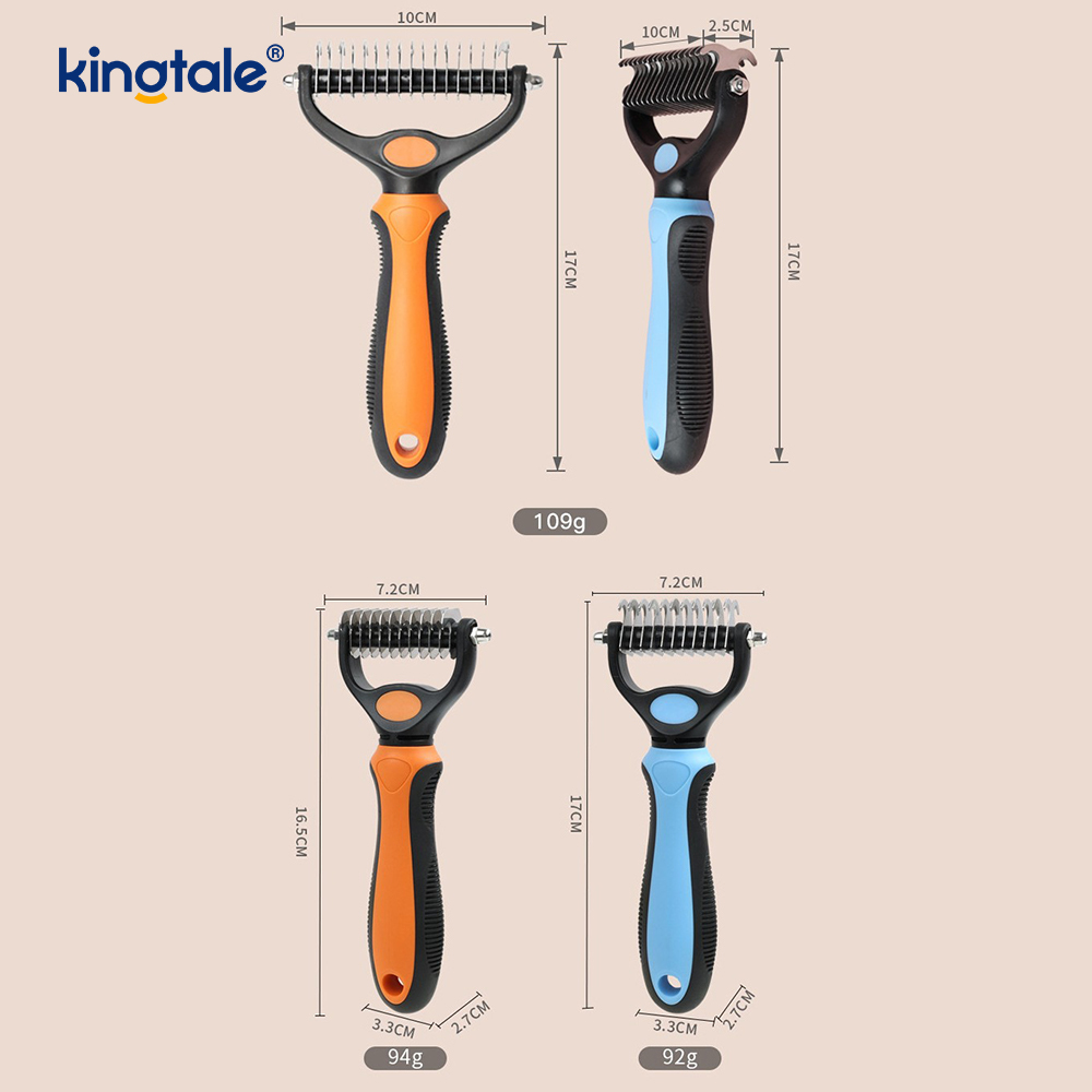 Pet Grooming Rake duplex postesque Dededding Dematting Mors Principium, tunicam rastri pro canibus & felis
