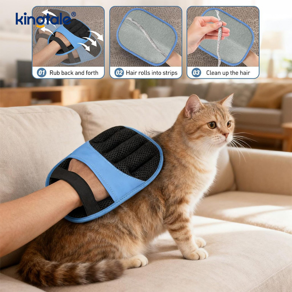 Pet Hair Removal Glove Magic Peniculus Electrostatic Mitt pro Canibus & Cats