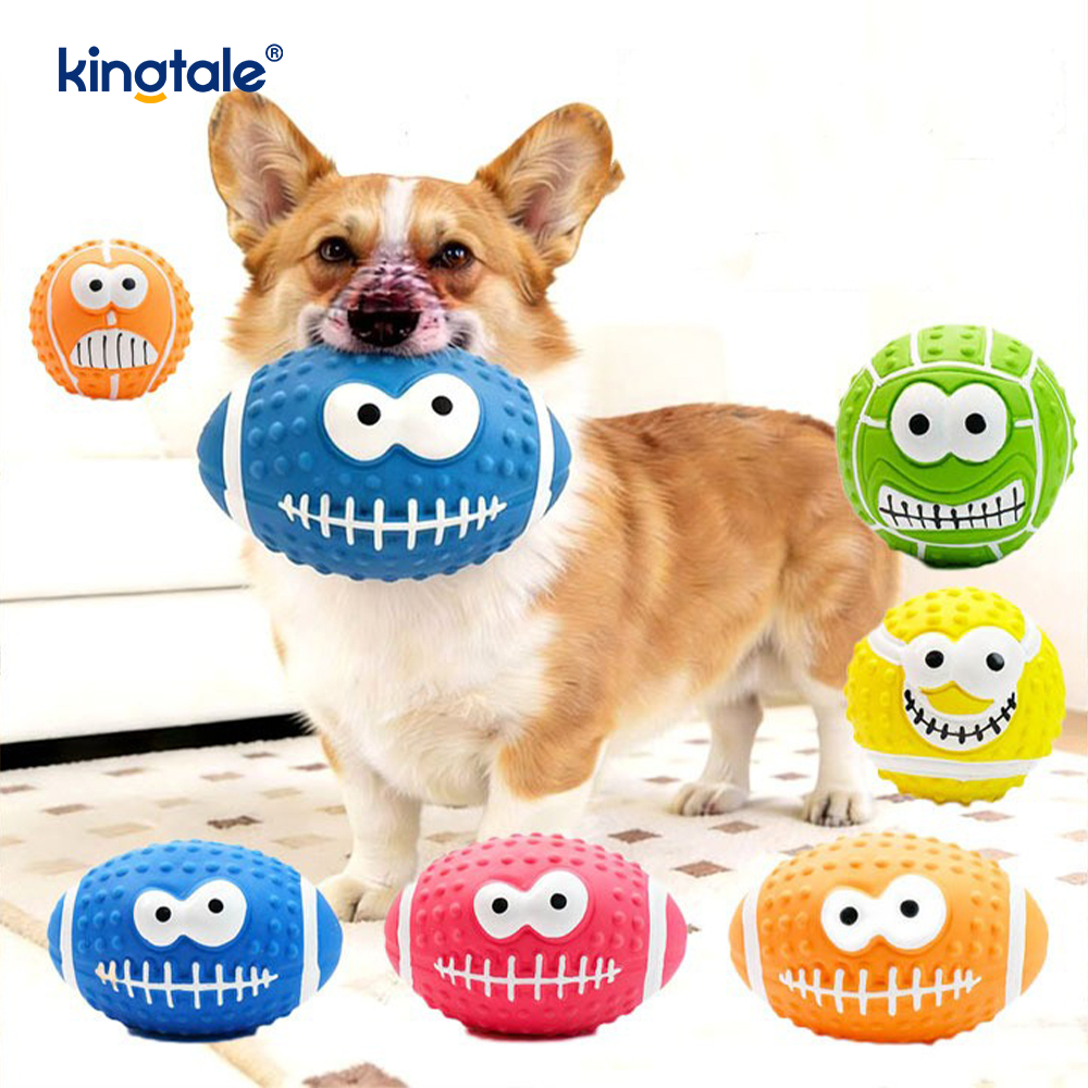 Pet Toy LATEX sonantes Smiley Face Ball Umbraticis et Outdoor