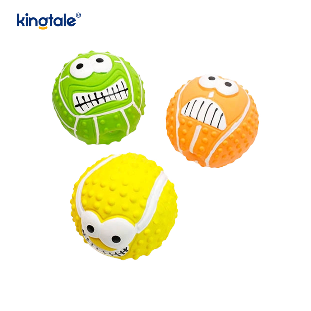Pet Toy LATEX sonantes Smiley Face Ball Umbraticis et Outdoor