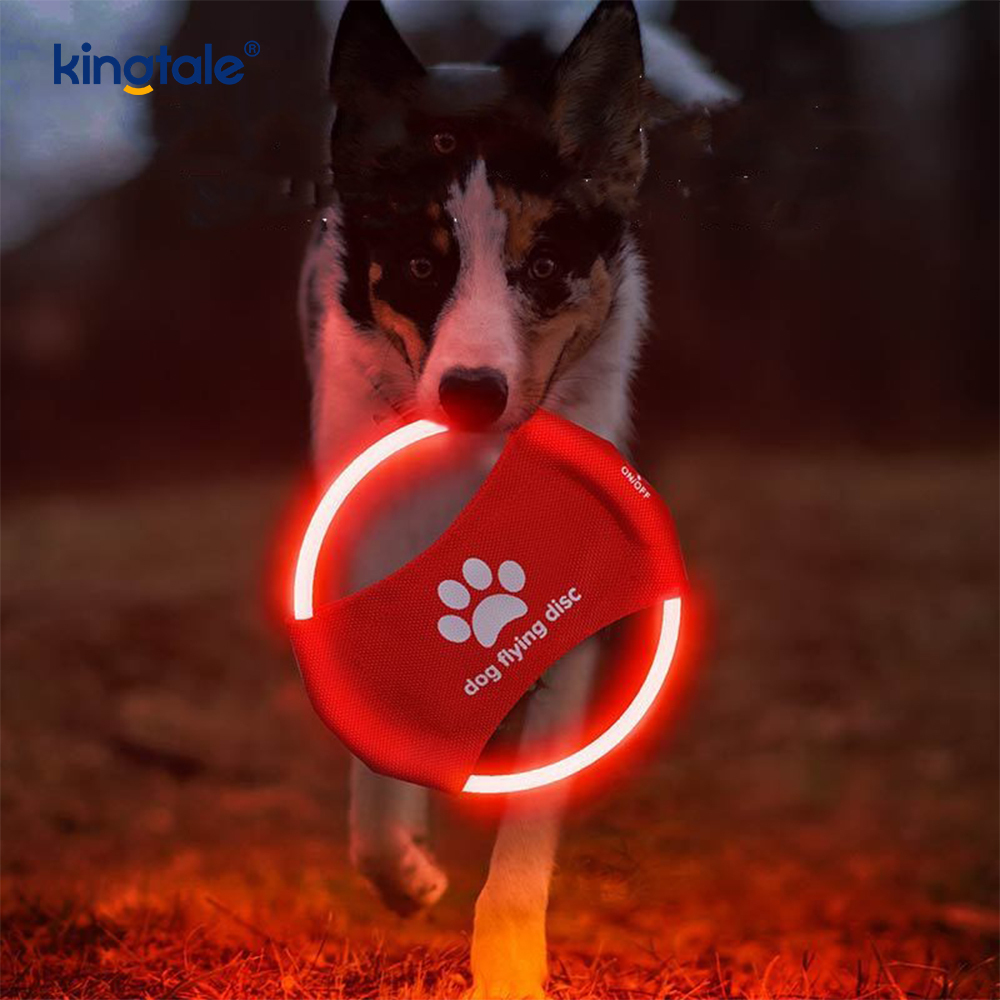 Pet lux-sursum Frisbee High Visibilitas accendit Pet Training iacens ludens Exercitatio