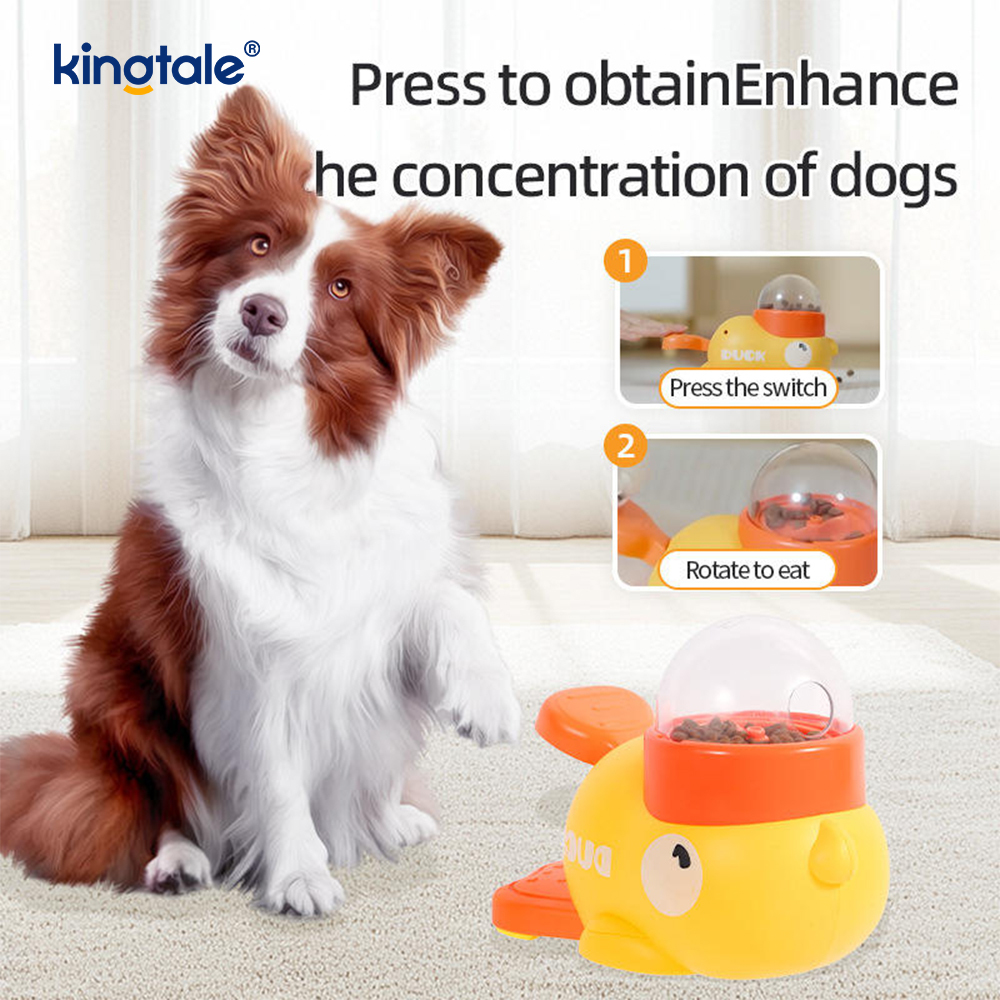 Parva Yellow Duck Pet Feeder Interactive Dog Toys Food Puzzle Tardus Feeder