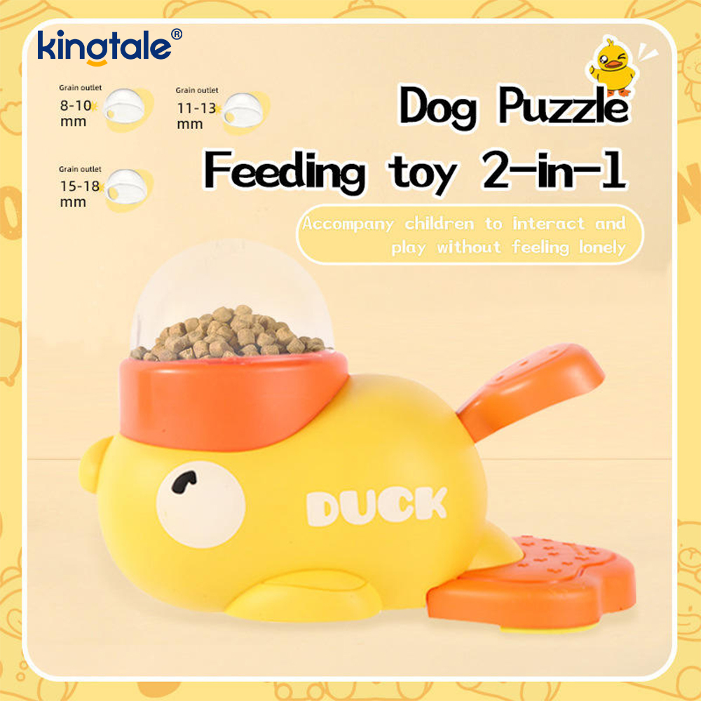 Parva Yellow Duck Pet Feeder Interactive Dog Toys Food Puzzle Tardus Feeder