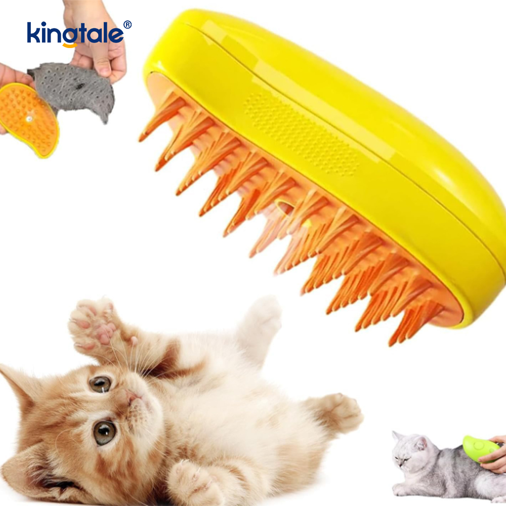 Cat Steam Brush 3 In 1 Steamy Pet Brush Silicone Massage Dog Hair Aufero Comb