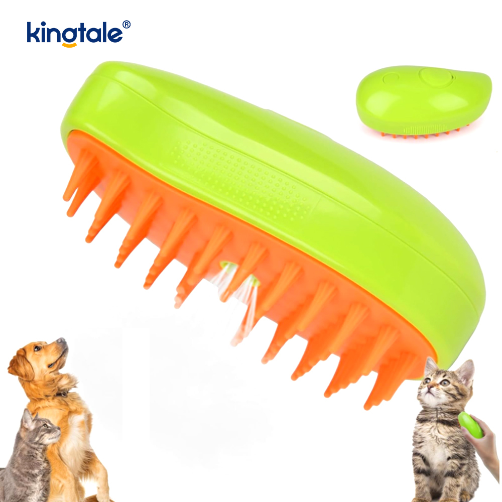 Cat Steam Brush 3 In 1 Steamy Pet Brush Silicone Massage Dog Hair Aufero Comb