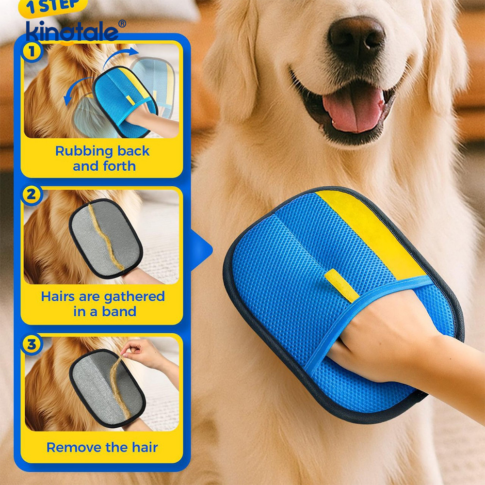 Pet Hair Removal Glove For Cat & Dogs New Pro Quinque-Finger Electrostatic Pet Hair Aufero Gloves