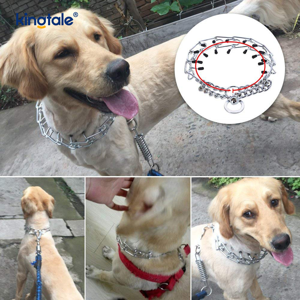Pet Pinch Choke Collars Carbon Steel Metal Prong Dog Training Collar