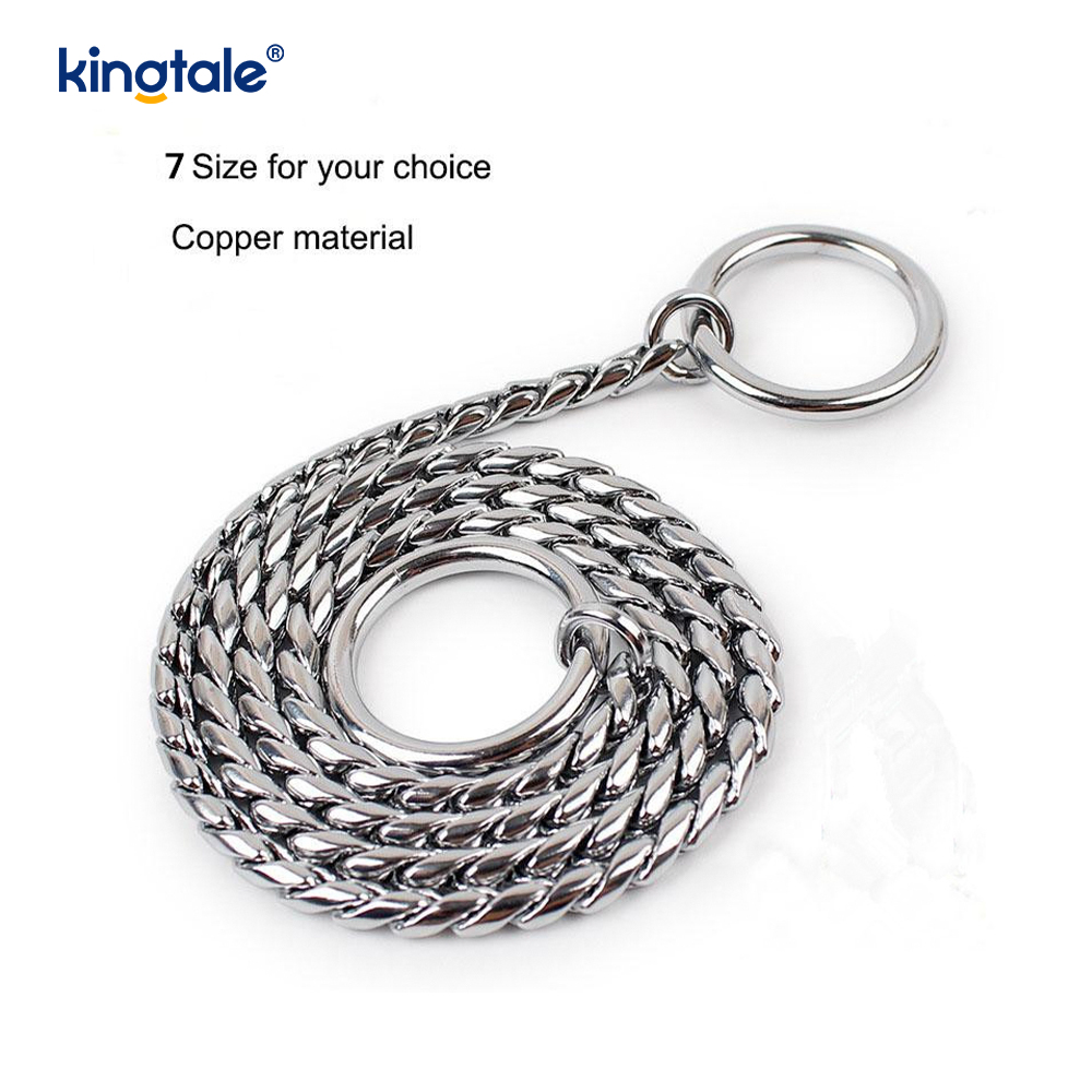Pure Copper Metal Snake Dog Chain Collar For Small & Medium Dogs