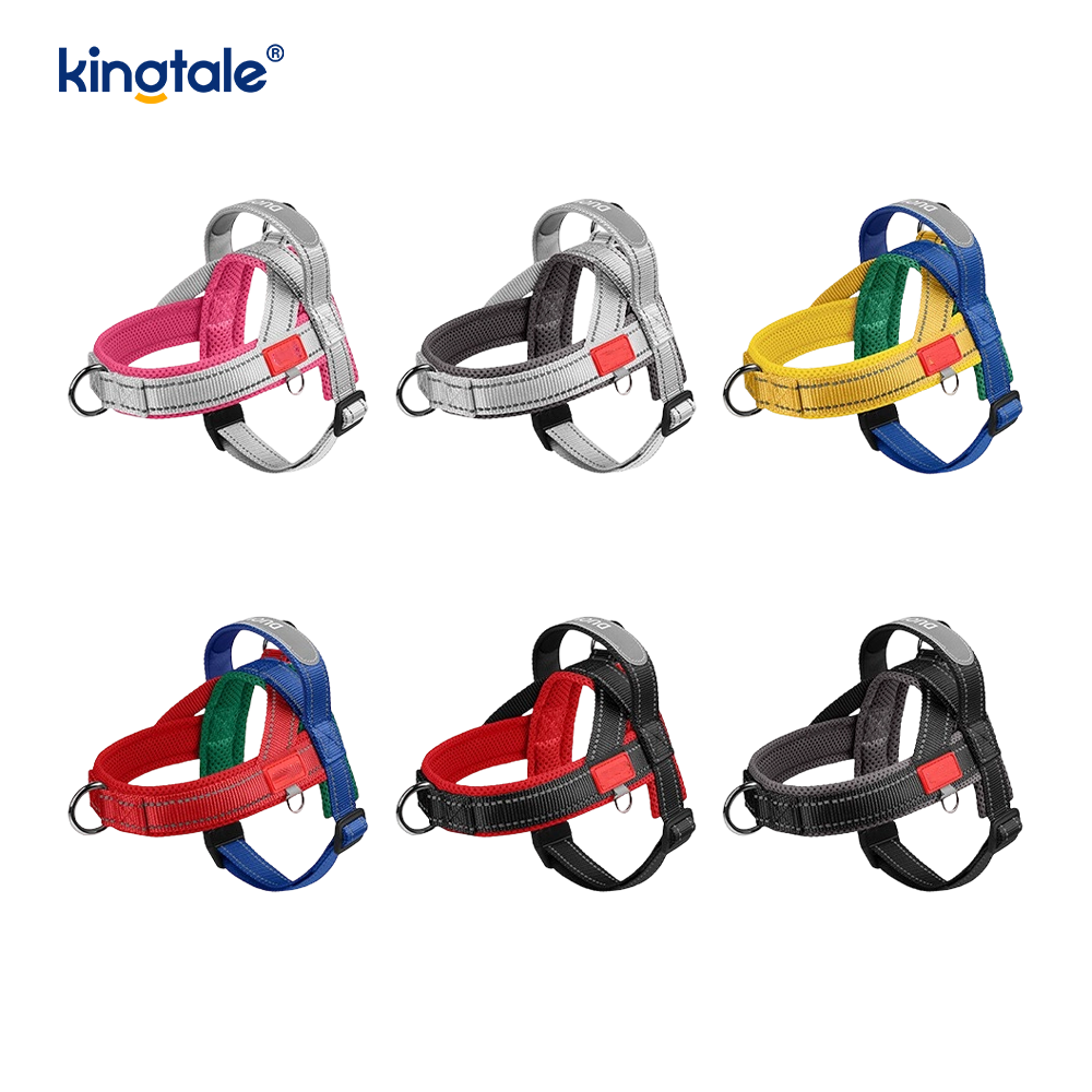 Custom Wholesale Adjustable Nylon Reflective Pet Dog Harness Minime Set