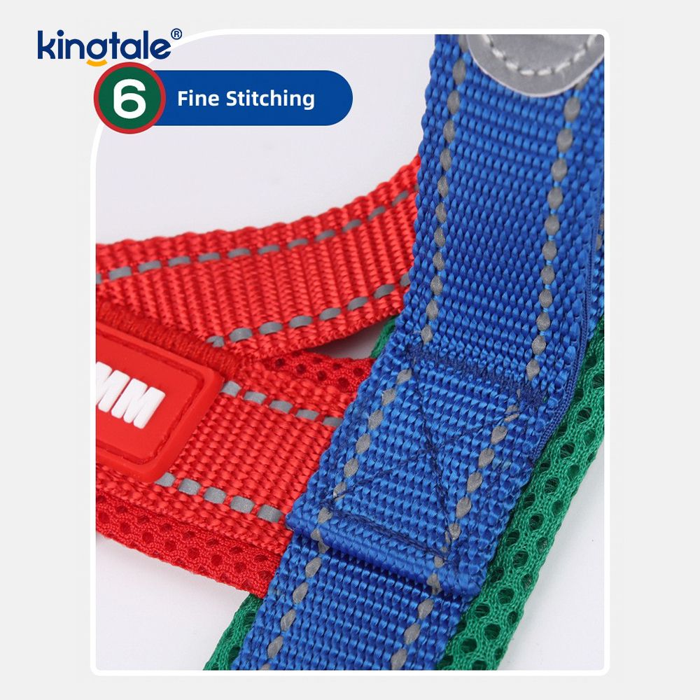 Custom Wholesale Adjustable Nylon Reflective Pet Dog Harness Minime Set