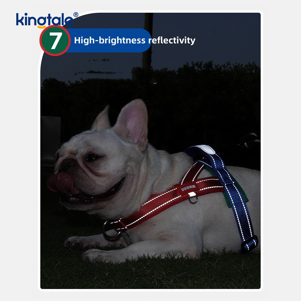 Custom Wholesale Adjustable Nylon Reflective Pet Dog Harness Minime Set