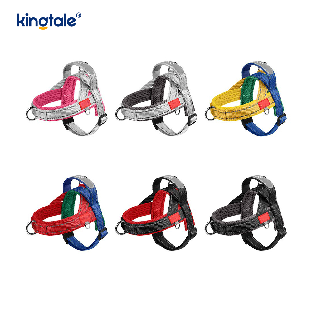 Custom Wholesale Adjustable Nylon Reflective Pet Dog Harness Minime Set