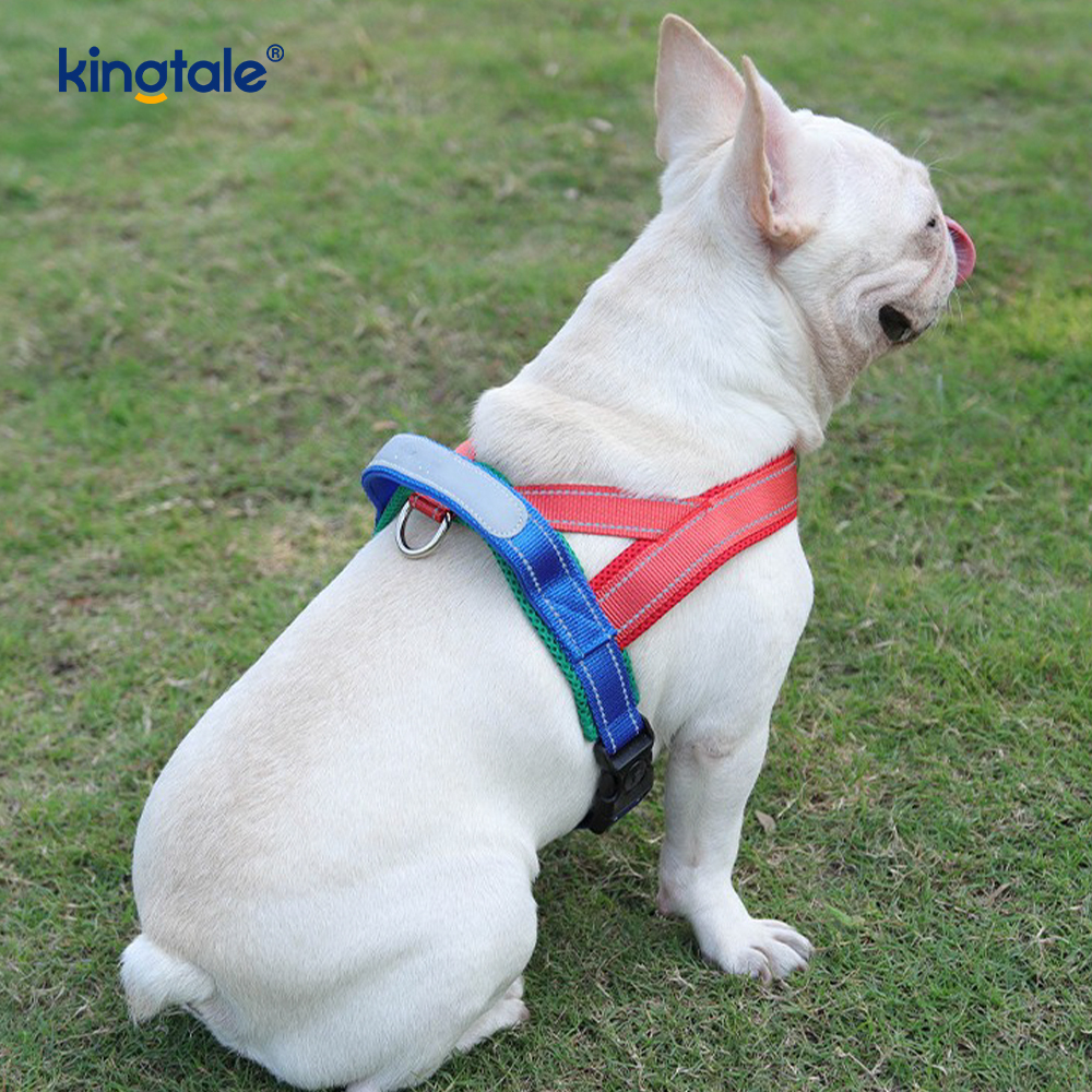Custom Wholesale Adjustable Nylon Reflective Pet Dog Harness Minime Set