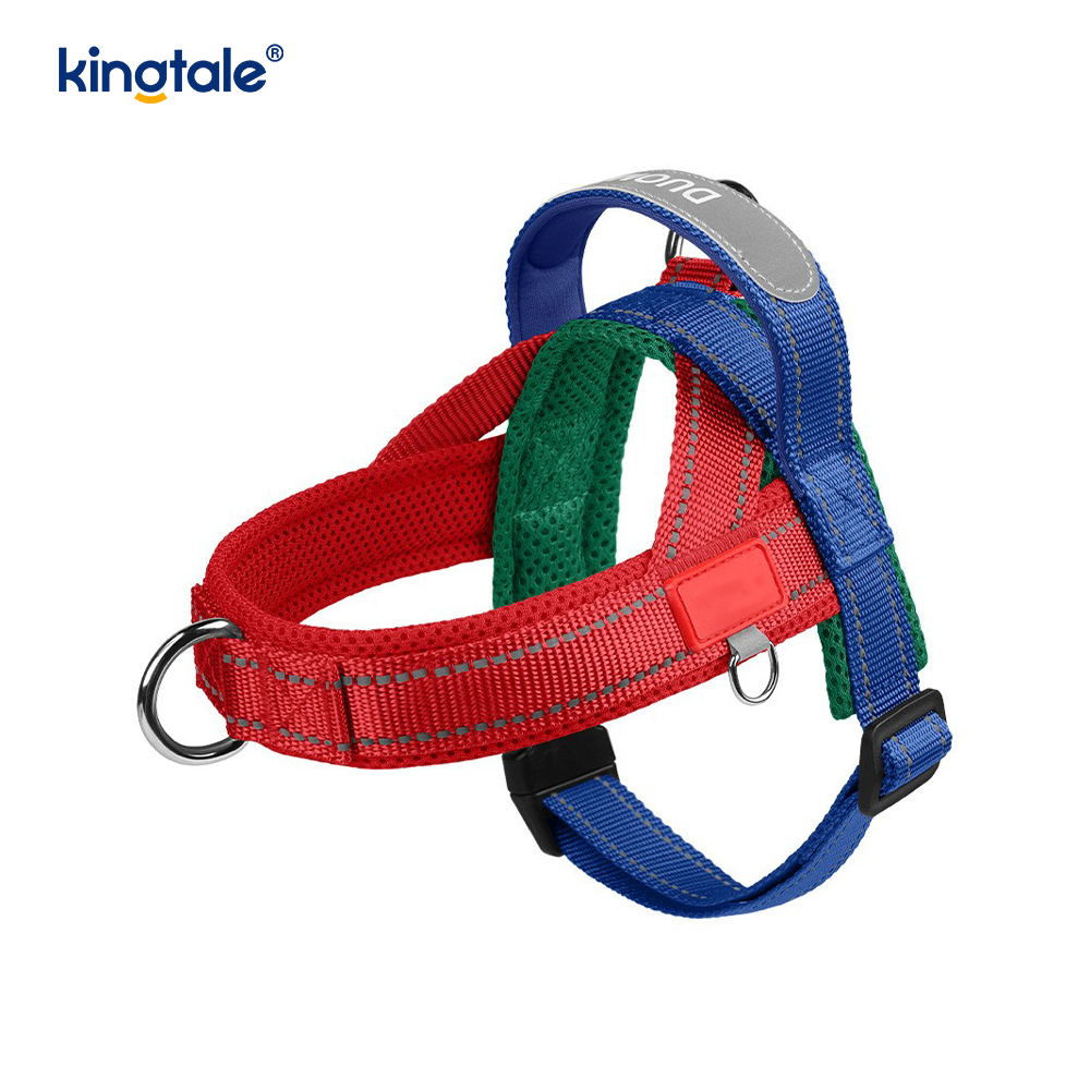 Custom Wholesale Adjustable Nylon Reflective Pet Dog Harness Minime Set