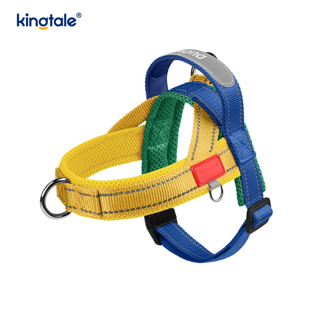Custom Wholesale Adjustable Nylon Reflective Pet Dog Harness Minime Set