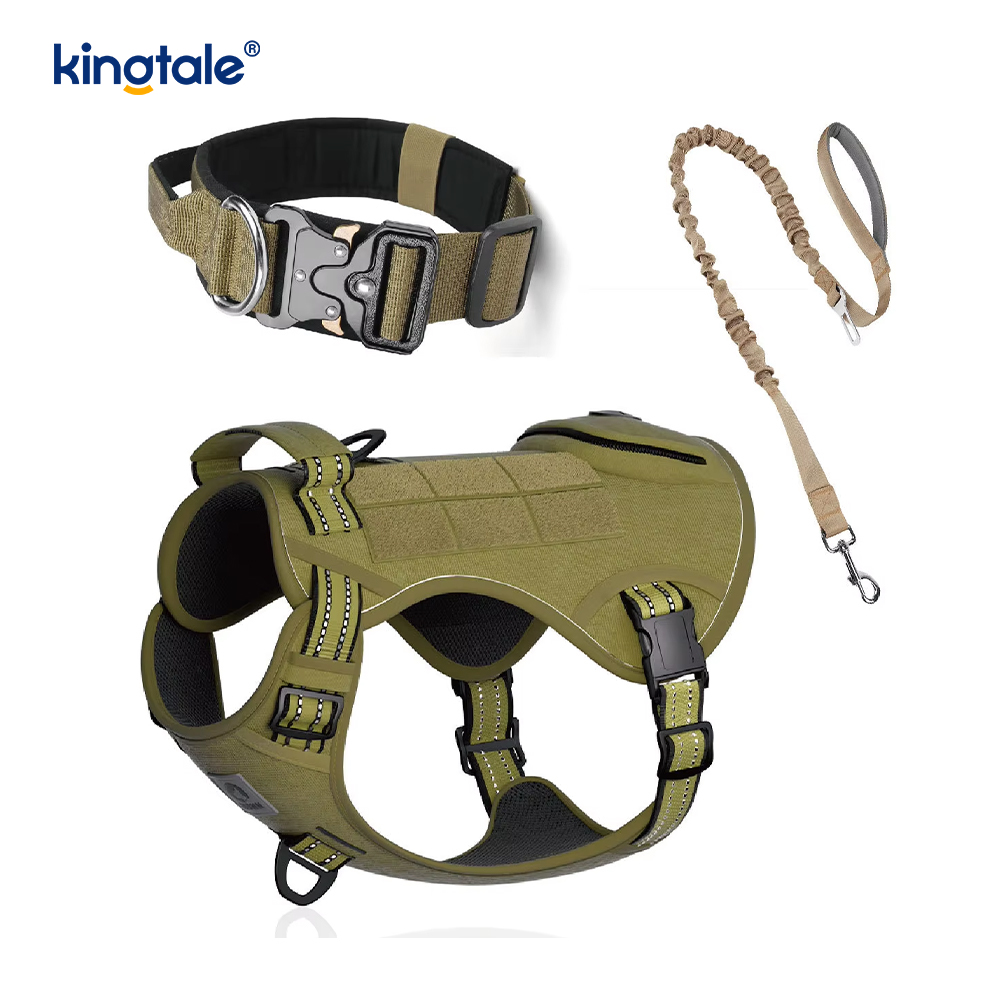 Gravis officium Tactical Canis Collarem Leash iungite pro magnis canibus
