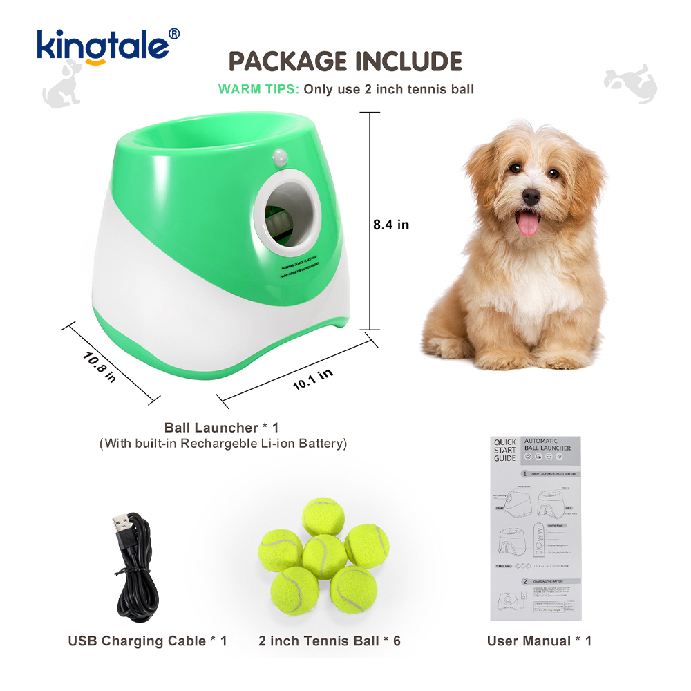 Automatic Ball Launcher cum 3 Mini Tennis Ball Dog Toys Outdoor