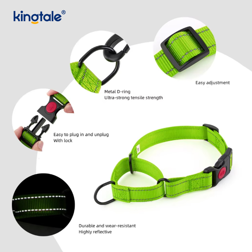 Quick Release No Pull Reflective Novifacta Nylon Martingale Dog Collarem