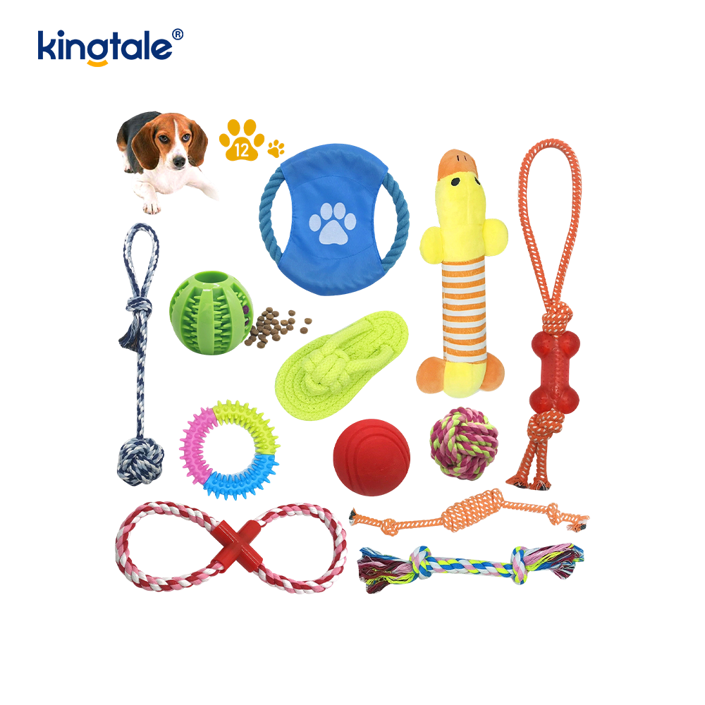 Diuturna puppy dentes Sticks Cotton Funem globos Pet Toy Set