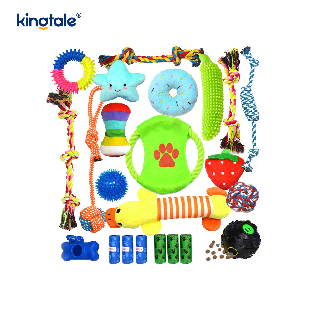 Diuturna puppy dentes Sticks Cotton Funem globos Pet Toy Set