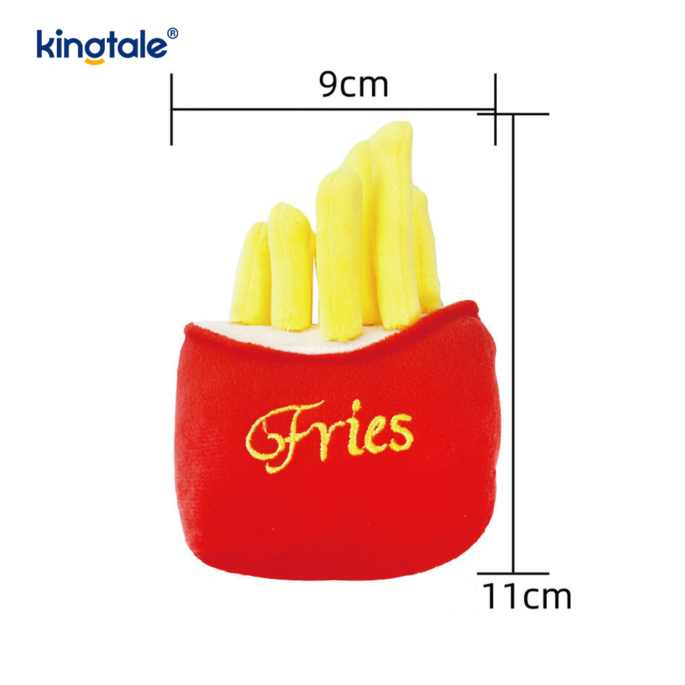 Food Screaming Toy Hamburger, French Fries, Pullus Crus pro Cat et Dog