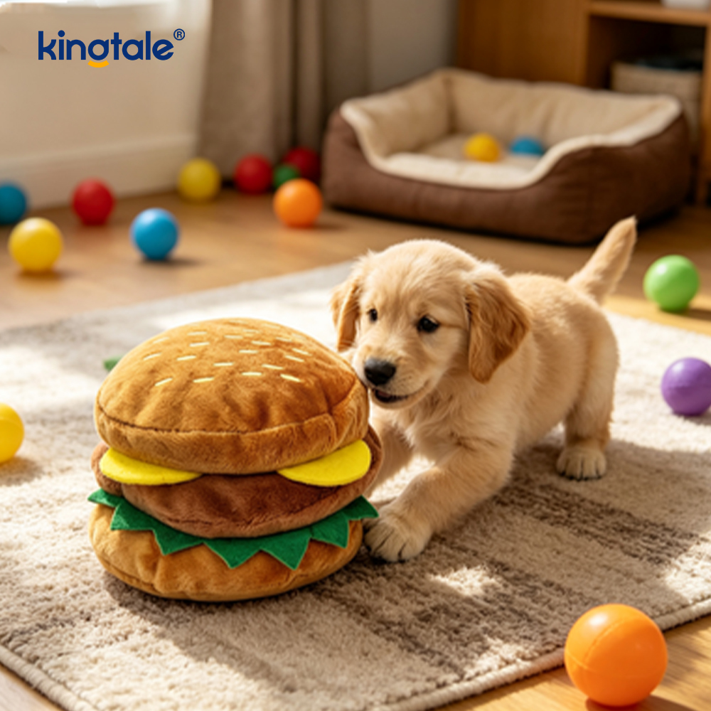 Food Screaming Toy Hamburger, French Fries, Pullus Crus pro Cat et Dog