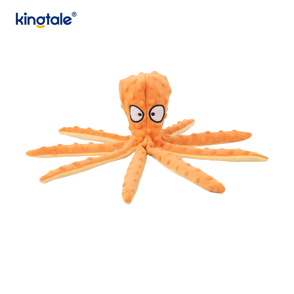 Interactive, Dura, Squeaky Octopus Testa Plush Pet Toy