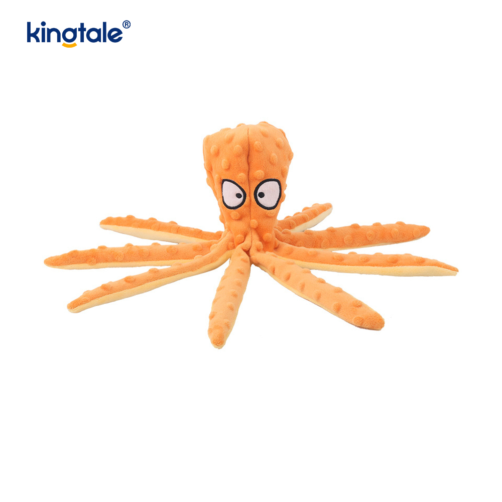 Interactive, Dura, Squeaky Octopus Testa Plush Pet Toy