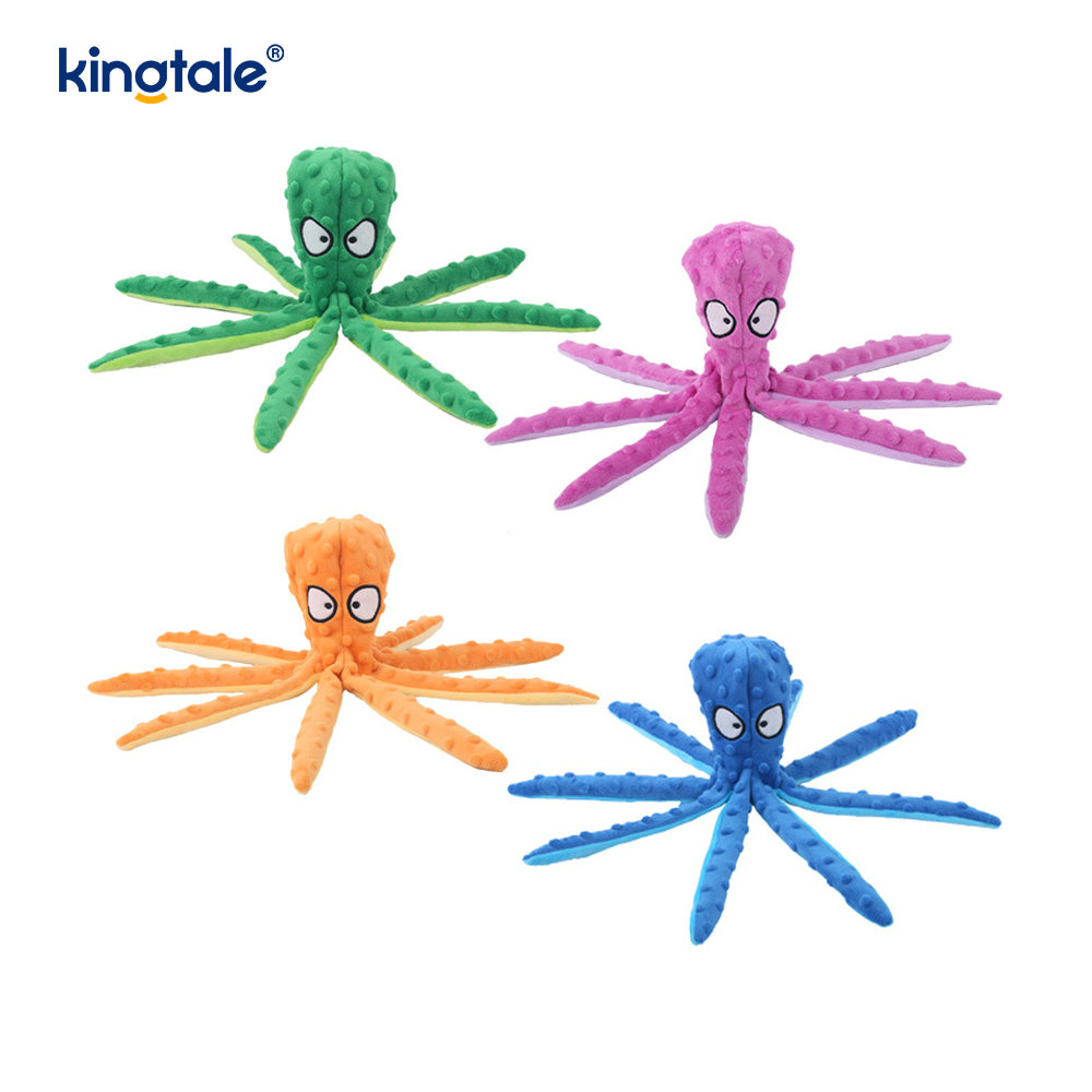 Interactive, Dura, Squeaky Octopus Testa Plush Pet Toy