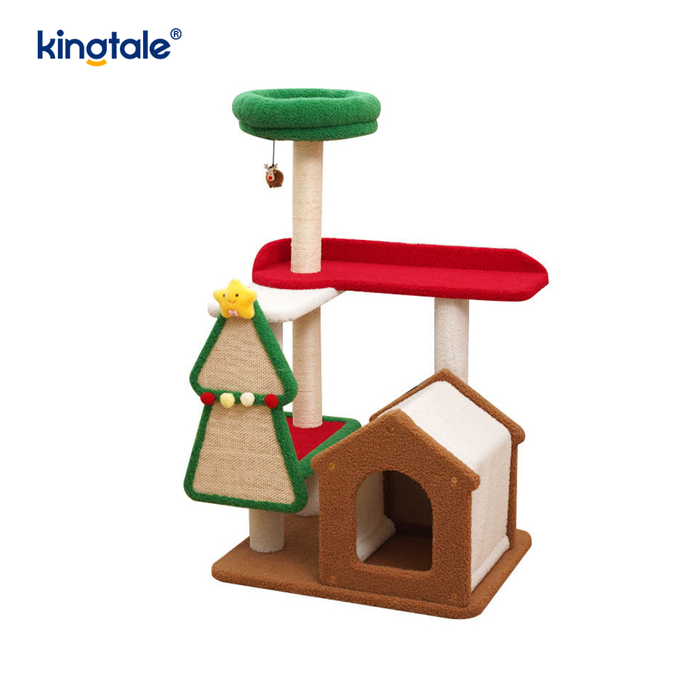 Christmas Series Custom Wear-Resistent Cat Scratch Columna Siege Tower Apartment