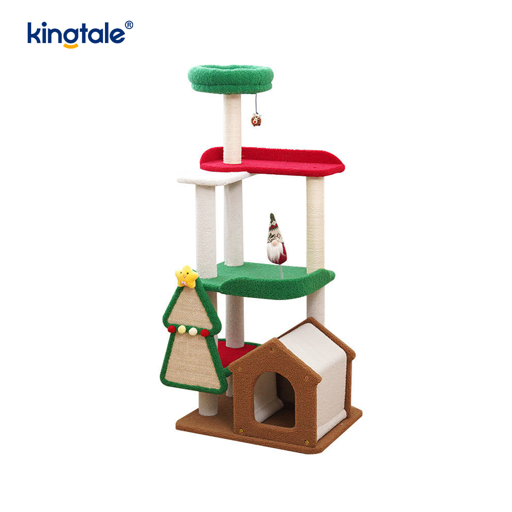 Christmas Series Custom Wear-Resistent Cat Scratch Columna Siege Tower Apartment