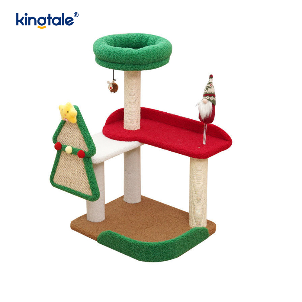 Christmas Series Custom Wear-Resistent Cat Scratch Columna Siege Tower Apartment