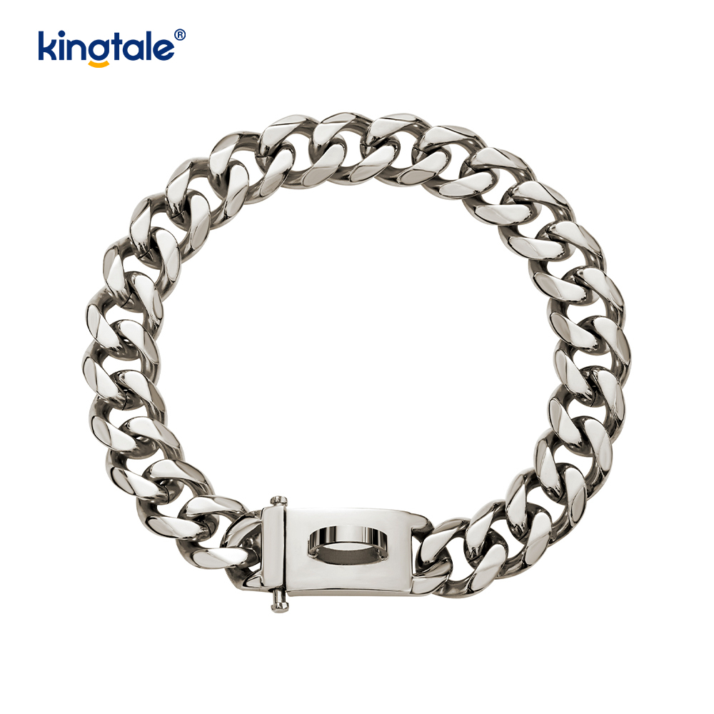 Fashion Plated Steel Pet Cubanus Link Dog Choke Chain Collar